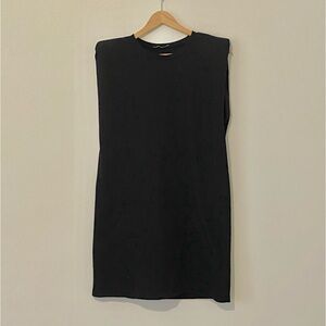 Zara Black Shoulder Pad Dress M